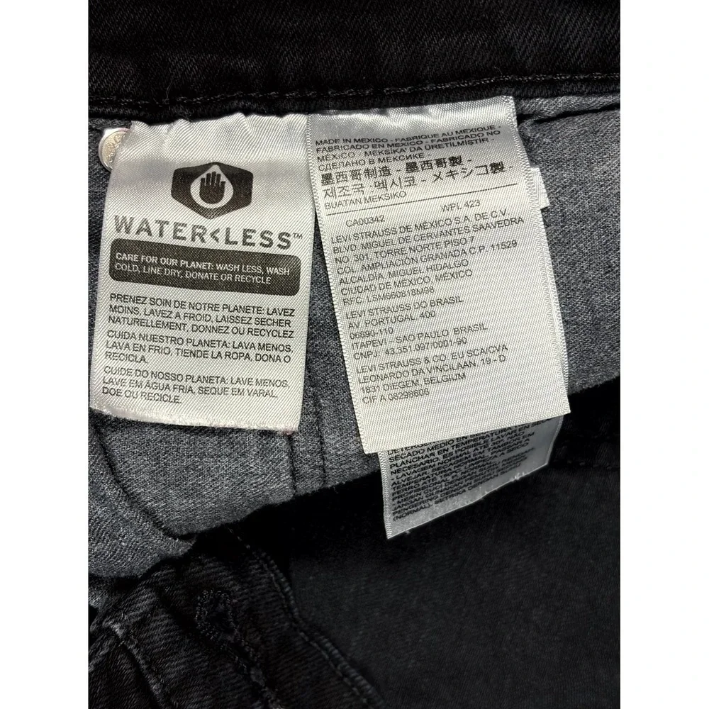 Levi's Jeans Mens 33x34 Black Denim Dark Wash Red Tab Straight Grunge Streetwear